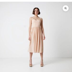 Pro hac vice Pink bustier Sweetheart Midi dress